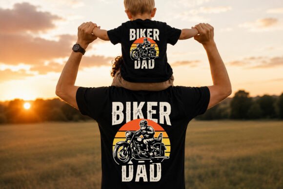 Biker Dad Vintage Motorcycle SVG PNG Graphics