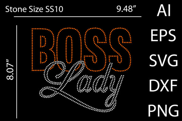 Boss Lady Rhinestone Templates: Graphics for T-Shirt Designs