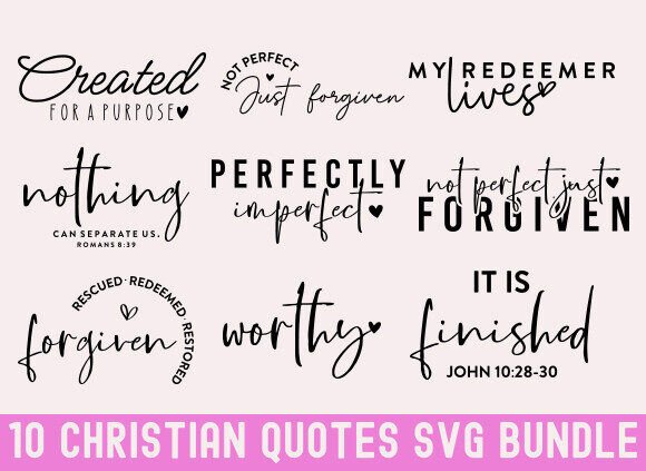 Christian Quotes SVG Bundle: Graphics for T-Shirt Designs