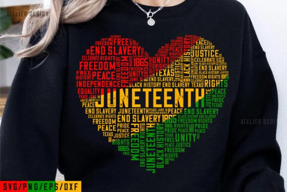 Juneteenth Freedom Heart: Graphics for T-Shirt Designs
