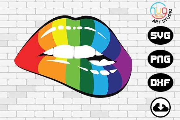 Rainbow Lips, Gay Pride, LGBTQ Graphics for T-Shirt Designs